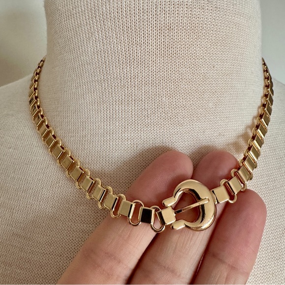 NWT 14k Gold Plated Western Buckle Necklace by Anthropologie - Picture 12 of 12